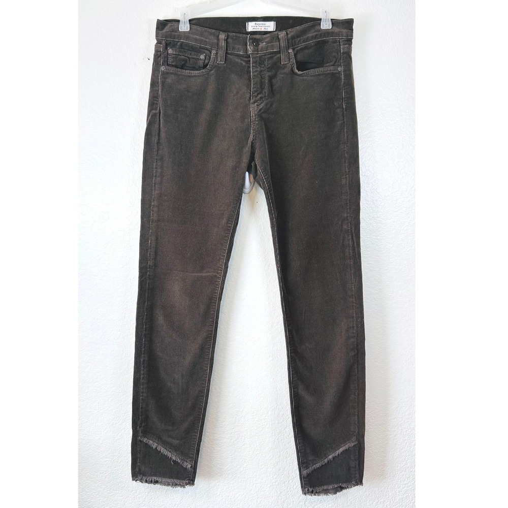 Principle Denim Innovators Indie Fall Brown Corduroy Raw Hem Slim Pants SZ 29